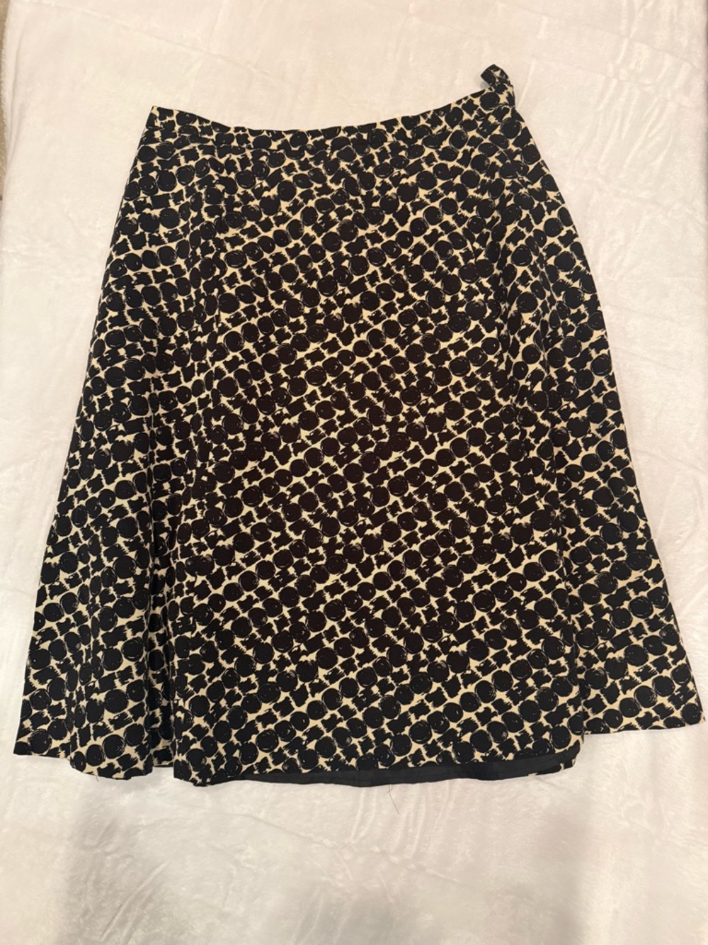 Vintage Talbots Cotton Silk Blend Black and Cream A Line Skirt